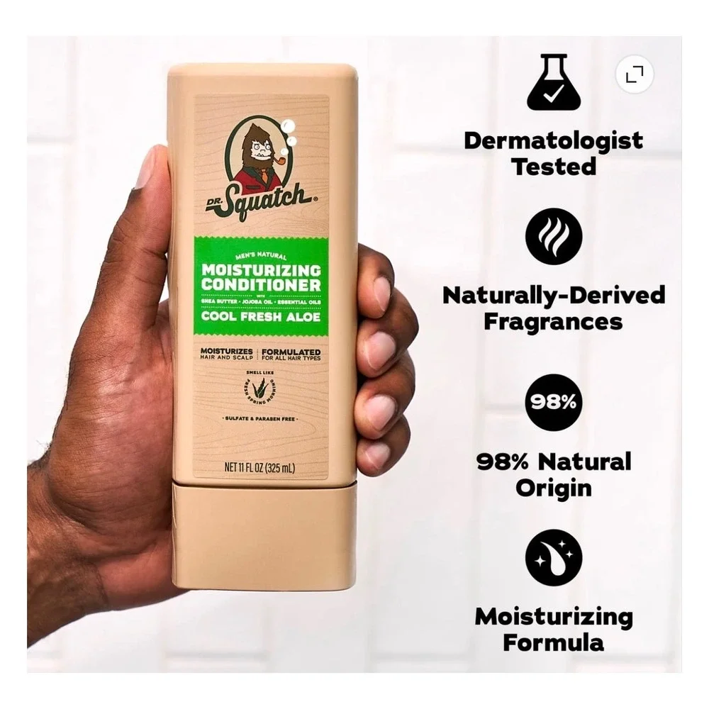 Dr. Squatch Men's Natural Moisturizing Conditioner Cool Fresh Aloe 11 fl oz